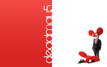 deadmau5, white, red HD wallpaper