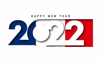 Happy New Year 2022 France, white background, France 2022, France 2022 New Year, 2022 concepts, Eswatini, Flag of France HD wallpaper