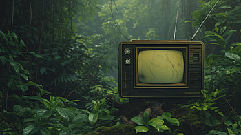 Vintage TV Jungle Theme, TV, vintage TV, jungle, nature, greenery HD wallpaper
