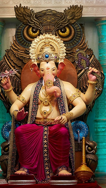 Ganpati Ka, Lalbaugcha Raja, Beautiful Background HD phone wallpaper