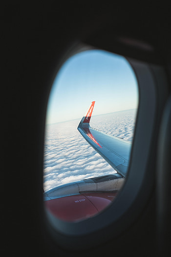 Clouds, Miscellanea, Miscellaneous, Window, Porthole, Wing, Plane, Airplane, View HD phone wallpaper