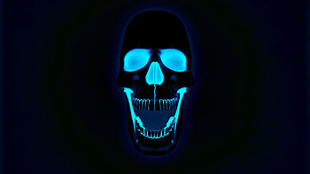 Glowing neon skull HD wallpaper