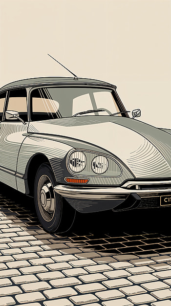Citroën Classic Car Illustration - Stylish , classic car, vintage car HD phone wallpaper