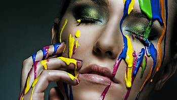 ღ, Paint, Woman, Eyes, Face HD wallpaper
