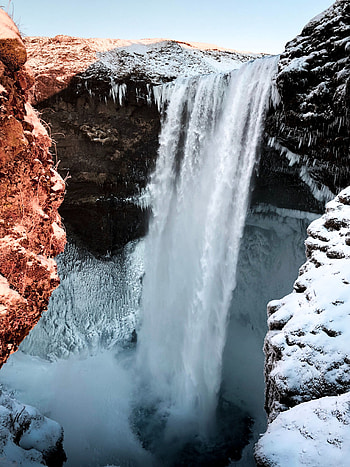 Nature, Ice, Snow, Rocks, Waterfall, Precipice, Break, Frozen HD phone wallpaper