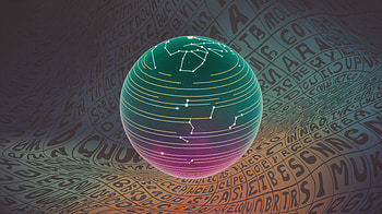 Neon Constellation Energy Orb —, Sphere, Hologram, Planet HD wallpaper