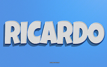 Ricardo, blue lines background, with names, Ricardo name, male names, Ricardo greeting card, line art, with Ricardo name HD wallpaper