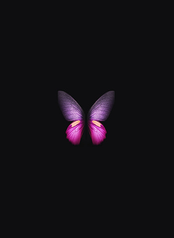 Samsung Galaxy Fold, pink-purple Butterfly, minimal HD phone wallpaper