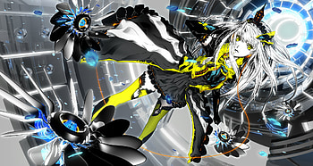 Techno, girl, anime, light HD wallpaper