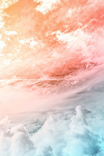 Sky, clouds, dusk, orange HD phone wallpaper