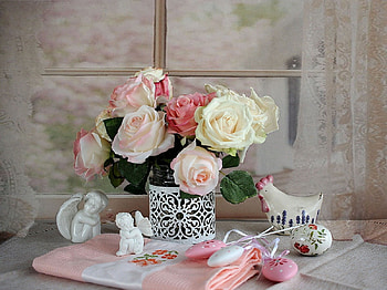 still life, abstract, graphy, vase, flowers HD wallpaper