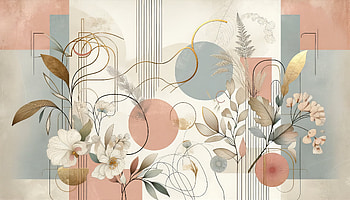 Abstract Floral Geometric, aesthetic, floral design, Abstract, Pastel Color, geometric pattern HD wallpaper
