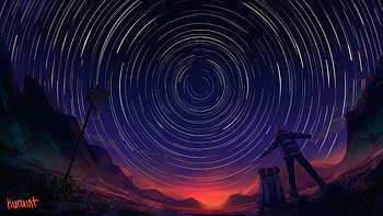 Art, Night, Starry Sky, Human, Person, Backpack, Rucksack HD wallpaper