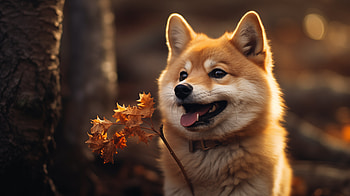 Shiba Inu Autumn Bliss, dog, Animal, shiba inu HD wallpaper