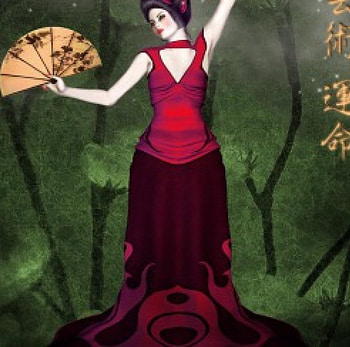 Orient, lady, abstract, fantasy, fan HD wallpaper