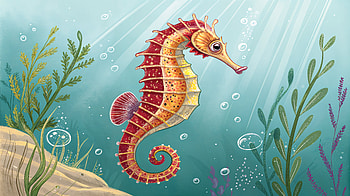Vibrant Seahorse: A Stunning Ultra, Animal, seahorse, underwater, marine life, illustration HD wallpaper