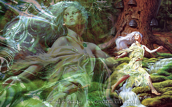 Araiel's Saga, abstact, saga, fantasy, green, woman HD wallpaper