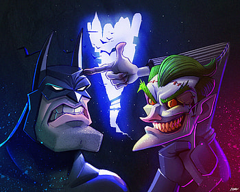 Joker And Batman Artwork, batman, joker, artwork, artist, artstation, digital-art, supervillain, superheroes HD wallpaper