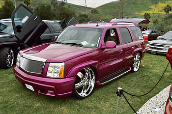 CADILLAC ESCALADE, purple, cadillac, outside, custom, escalade HD wallpaper