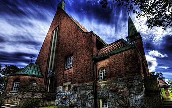 Cities, Night, Building, r, Church, Brick, Masonry HD wallpaper