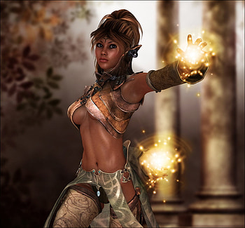 Elf, fantasy, 3d HD wallpaper