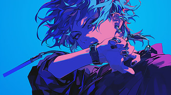 Anime Boy in Blue -, Anime, anime boy, blue anime, character design, vibrant colors HD wallpaper