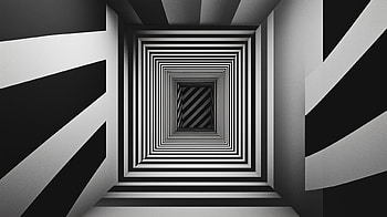 geometric art, Black & White, 3D HD wallpaper