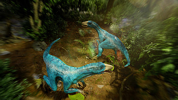 Two brothers blue velociraptor, ZBrush model, Digital sculpting, Dinosaur character HD wallpaper