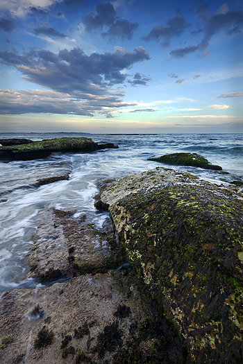 Nature, Stones, Sea, Waves, Horizon HD phone wallpaper