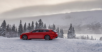 Red, off-road, side view, Kia Sportspace HD wallpaper
