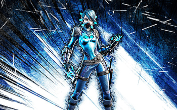Slurpentine, grunge art, Fortnite Battle Royale, Fortnite characters, Slurpentine Skin, blue abstract rays, Fortnite, Slurpentine Fortnite HD wallpaper