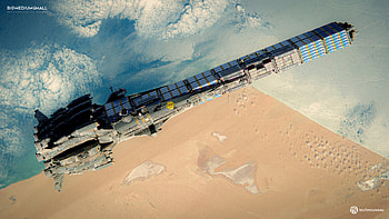 Freighter, cargo spaceship, Sci Fi, spaceship, Science Fiction HD wallpaper