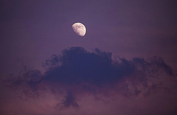 Nature, Sky, Clouds, Moon, Violet, Purple HD wallpaper
