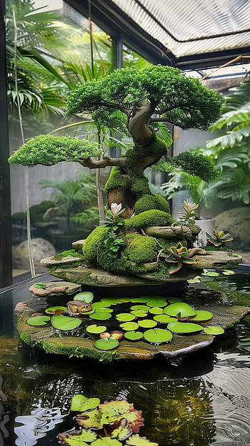 Serene Bonsai and Pond, pond, frog HD phone wallpaper