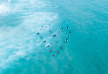 Sports, Water, View From Above, Heart, Surfers HD wallpaper