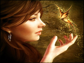 Fully Alive, colorful, magic, alive, full, colors, girl, beautiful, beauty, woman, butterflies, butterfly, magical, red HD wallpaper