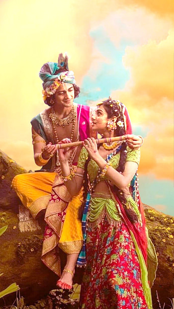 Lord Radhakrishna, Nature, Krishna, God, Radha HD phone wallpaper