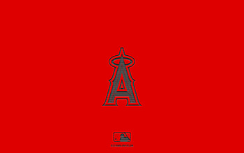 Los Angeles Angels, red background, American baseball team, Los Angeles Angels emblem, MLB, California, USA, baseball, Los Angeles Angels logo HD wallpaper