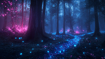 Bioluminescent Forest: A Captivating Ultra, bioluminescent forest, fantasy landscape, bioluminescence HD wallpaper