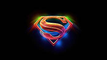 Superman Colorful Logo , superman, superheroes, artwork, digital-art, dark, logo HD wallpaper