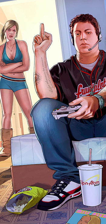 brown hair, shorts, video game, Grand Theft Auto V HD phone wallpaper