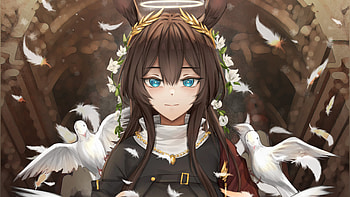 Light Blue Eyes Amiya Arknights HD wallpaper