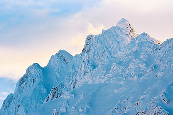 Glacier, mountain, snowy peaks, nature HD wallpaper