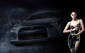 Black is Magic, women, black, fantasy, car HD wallpaper