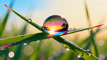 Dew Drop Prism —, Dew Drop, Dew, Grass, Macro HD wallpaper