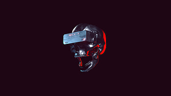 Skull Scifi Future Minimal , skull, minimalism, minimalist, dark, black, artist, artwork, digital-art HD wallpaper