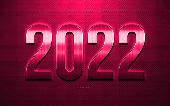 2022 New Year, Pink 2022 background, Happy New Year 2022, Pink leather texture, 2022 concepts, 2022 background, New 2022 Year HD wallpaper