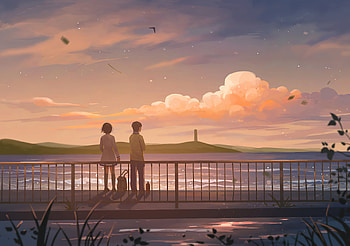 Anime Couple Lets Talk , anime-girl, anime-boy, artist, artwork, digital-art HD wallpaper