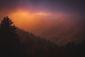 Dawn Overy Smoky Mountains , mountains, nature, smoke HD wallpaper