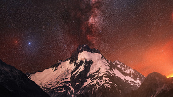 Mountains Resting Under A Canopy Of Stars 10k, mountains, stars, nature HD wallpaper